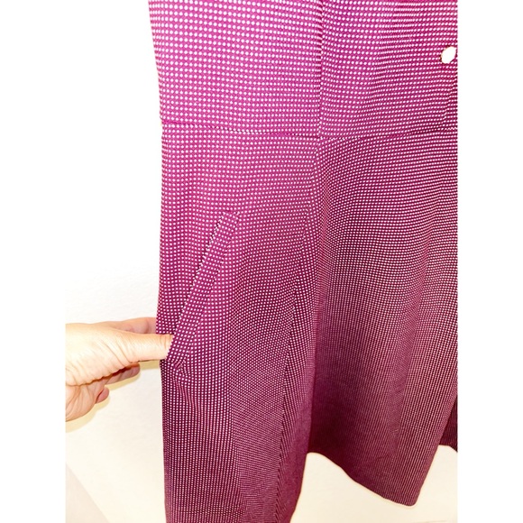 GAL MEETS GLAM Plus The MEG PolkaDot Jacquard Fit & Flare Dress WINE SZ: 14 - Picture 9 of 16